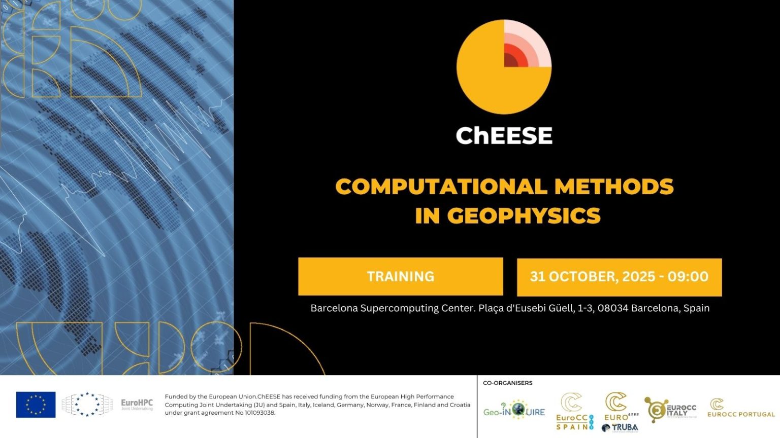 Join our training on Computational Methods for Geophysics in Barcelona – Registration Open